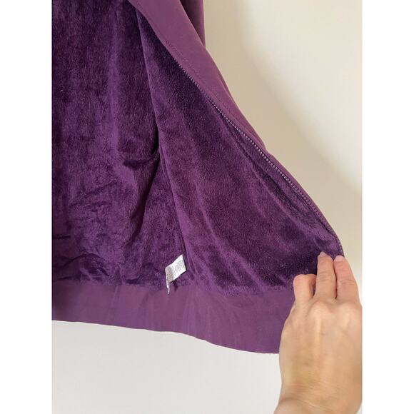 L.L. Bean Sherpa Lined Full Zip Hoodie Sweatshirt Jacket Purple Size Large - Picture 5 of 6